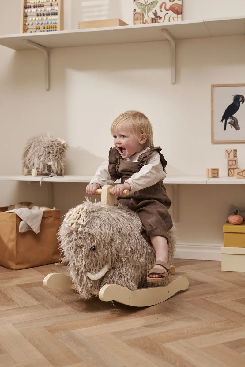 Wooden Rocking Horse - Mammoth - Grey