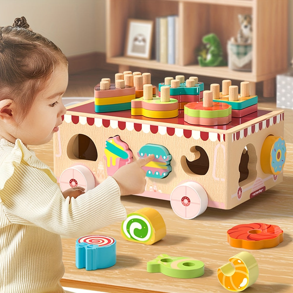 Wooden Educational Toy Car Set - 31 Pieces - Animal Park Theme