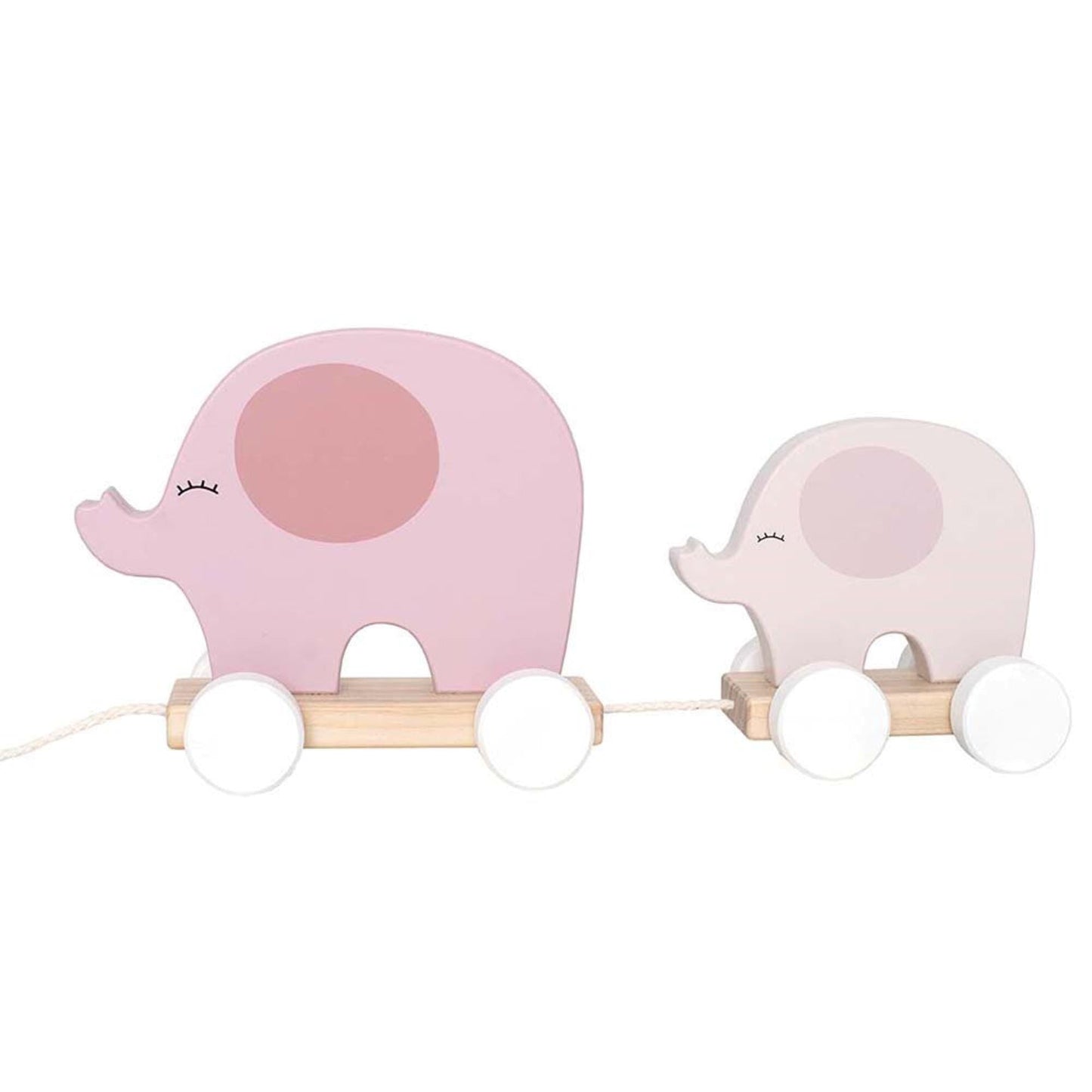 Wooden Pull Along Elephant Toy - Grey