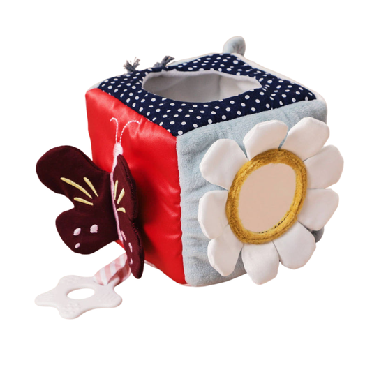 Baby Soft Sensory Activity Cube - 2 Balls Included